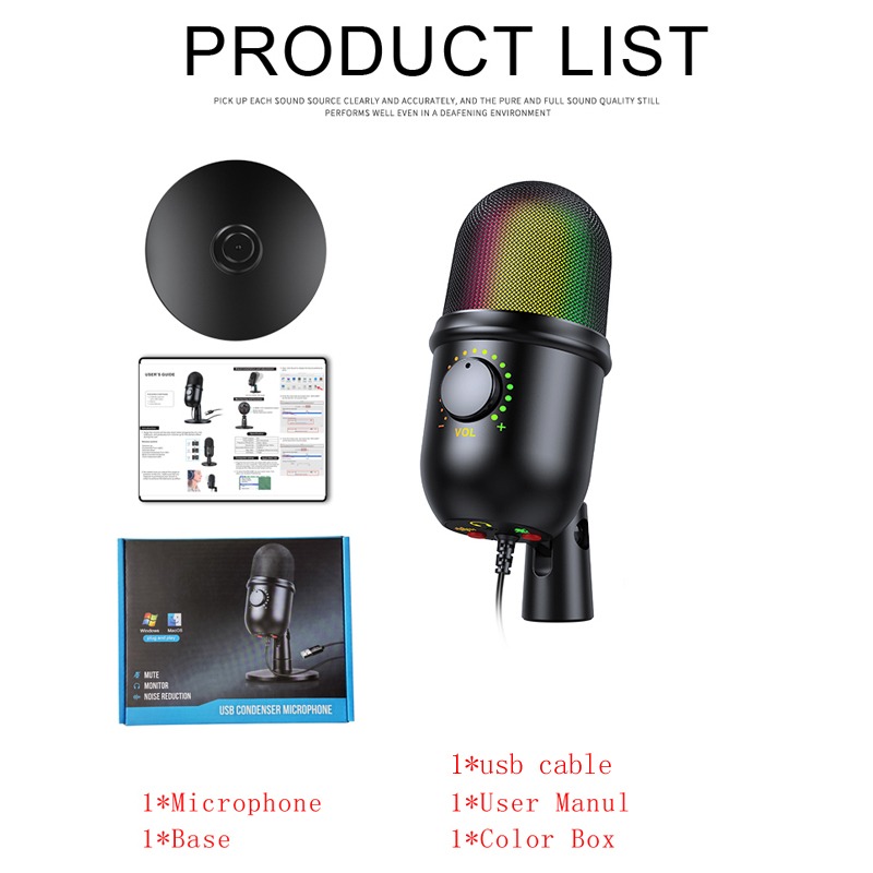 VOXFULL RU416 USB RGB Condenser Microphone - Image 2