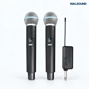 2-Channel Wireless Handheld Microphone System with WALSOUND wordmark