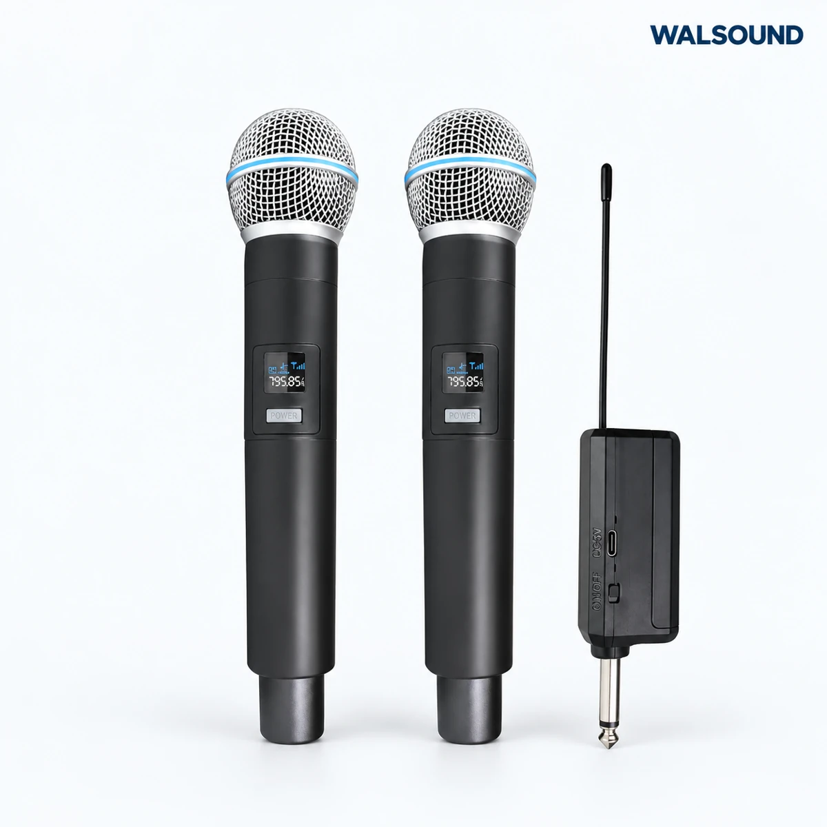 2-Channel Wireless Handheld Microphone System with WALSOUND wordmark